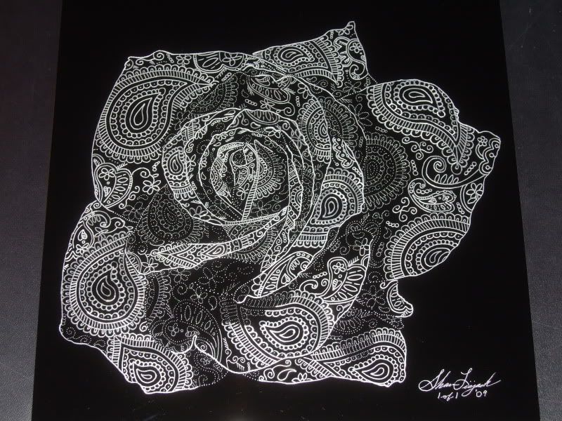 **Paisley Rose Engraving** D